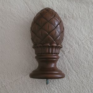 Carved Wooden Pineapple Decor with Screw Bottom